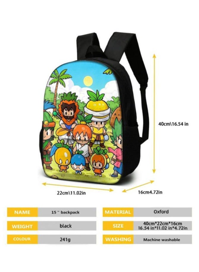 Cartoon three-piece schoolbag with front pocket - 1268