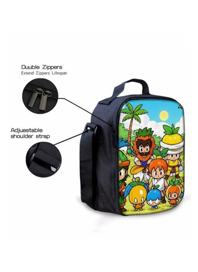 Cartoon three-piece schoolbag with front pocket - 1268