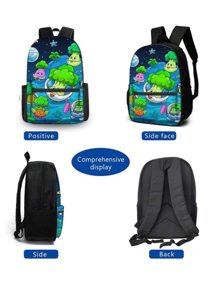 Cartoon three-piece schoolbag with zipper - 885
