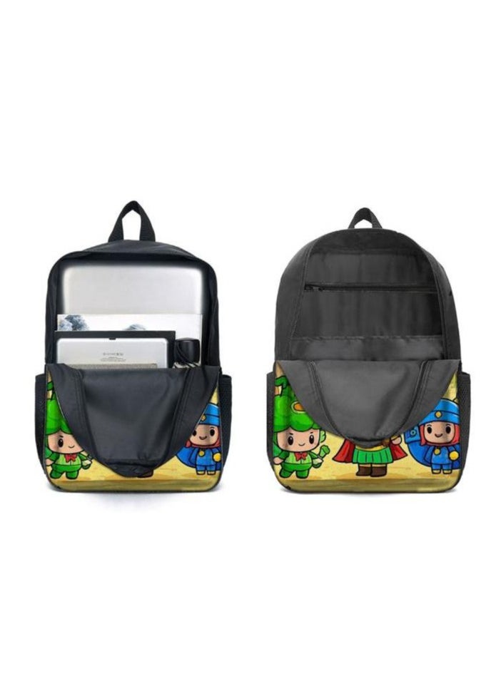 Cartoon three-piece schoolbag with front pocket - 871