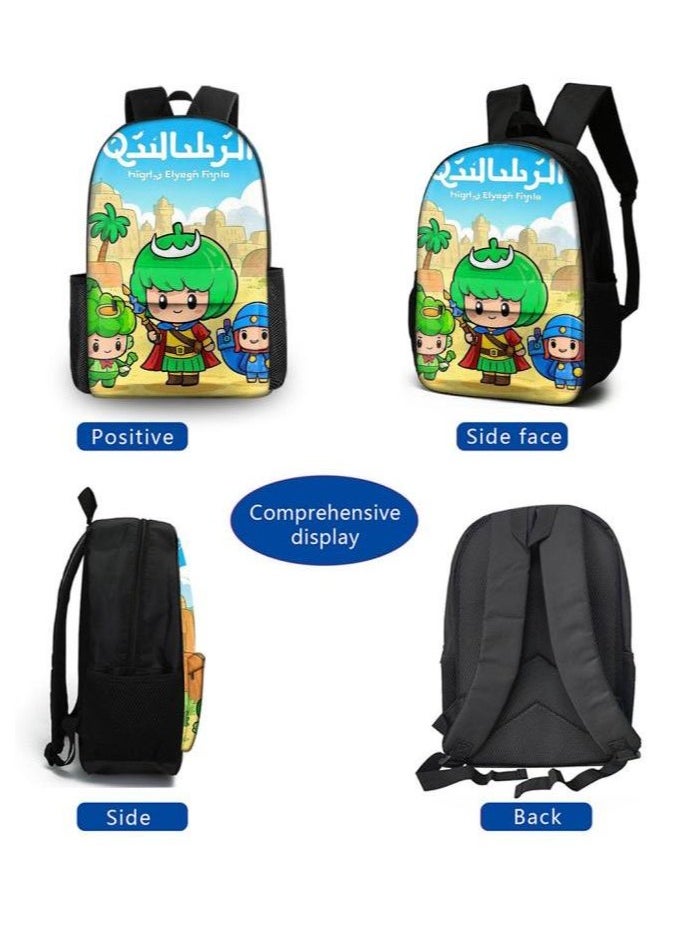 Cartoon three-piece schoolbag with front pocket - 871