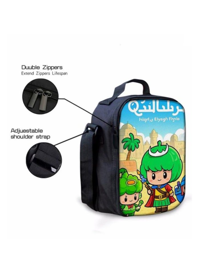 Cartoon three-piece schoolbag with front pocket - 871