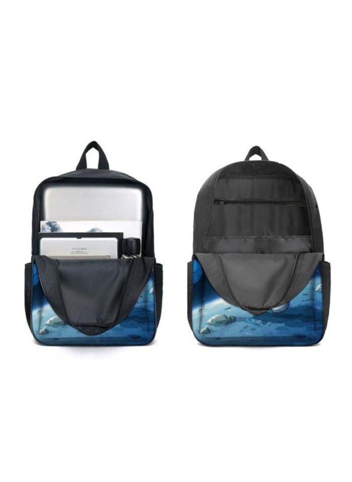 Cartoon three-piece schoolbag with front pocket - 1029
