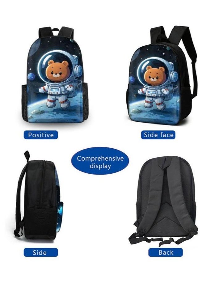 Cartoon three-piece schoolbag with front pocket - 1029