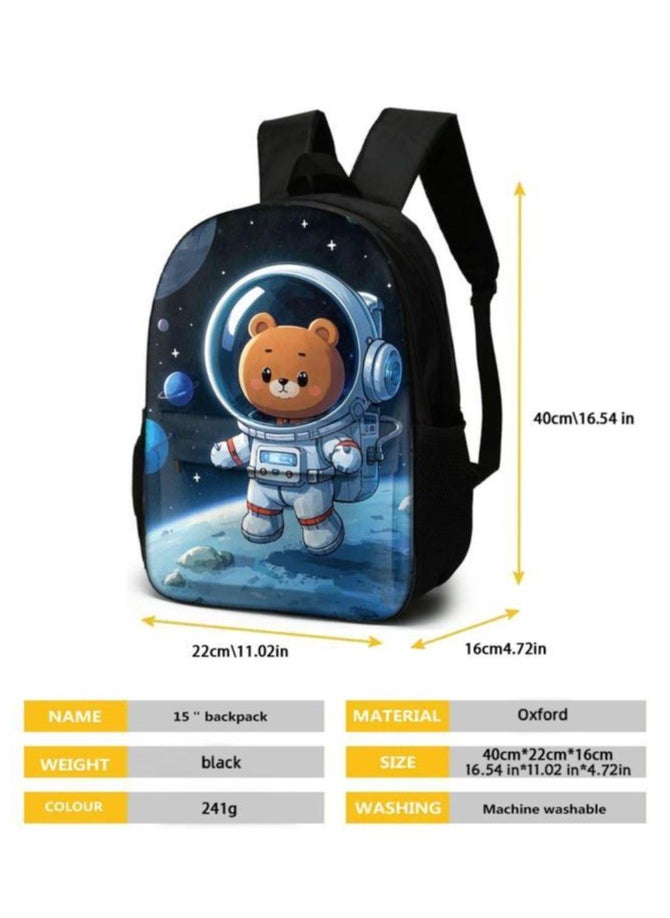 Cartoon three-piece schoolbag with front pocket - 1029