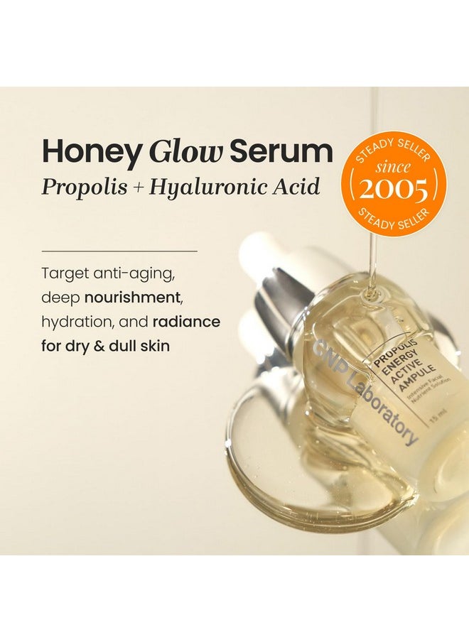 CNP Honey Glow Serum - Hyaluronic Acid & Propolis for Hydrating, Anti-Aging, Centella Soothing Serum, for Sensitive Skin, Korean Skin Care (0.5 fl. oz)