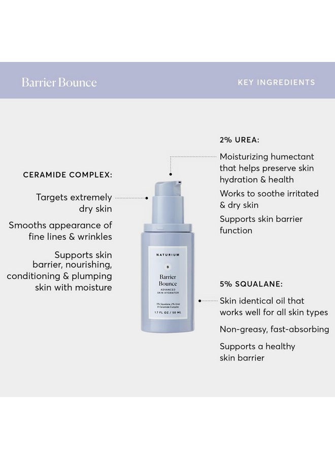 Naturium Barrier Bounce Serum, Plumps & Hydrates Face, Neck & Chest, Hydration Booster & Skin Care with Squalene & Ceramide Complex, 1.7 fl oz