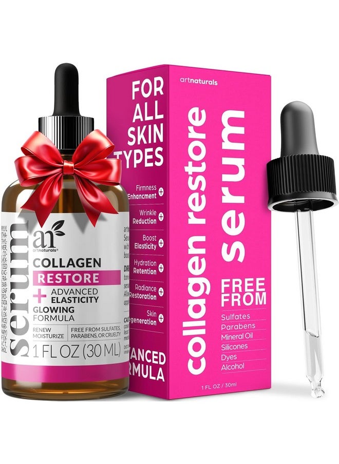 artnaturals Collagen Booster Serum for Face - Anti-Aging Reduces Wrinkles and Boosts Collagen - Heals and Repairs Skin - Improves Tone and Texture - Hyaluronic Acid & Vitamin E - 1 oz.