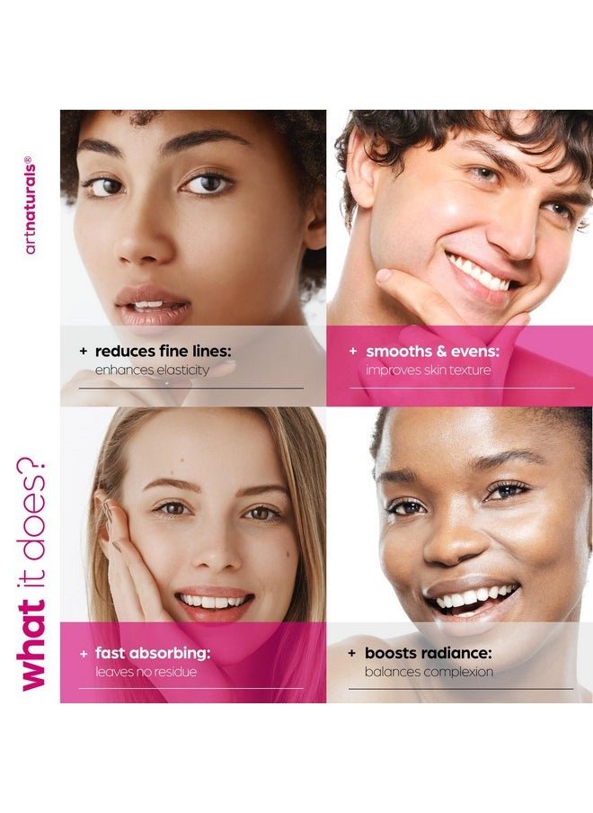 artnaturals Collagen Booster Serum for Face - Anti-Aging Reduces Wrinkles and Boosts Collagen - Heals and Repairs Skin - Improves Tone and Texture - Hyaluronic Acid & Vitamin E - 1 oz.