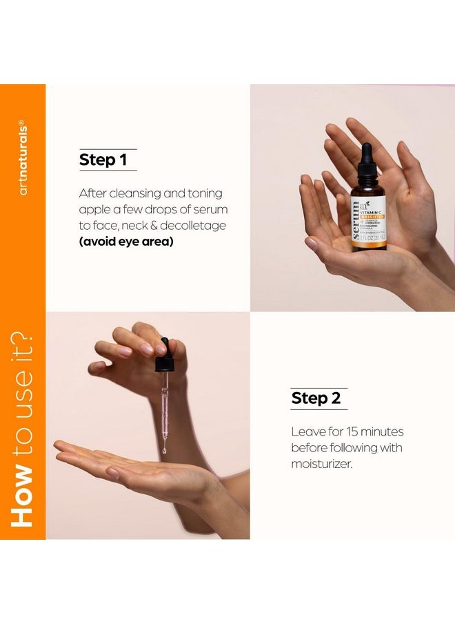 artnaturals Anti-Aging Vitamin C Serum - (1 Fl Oz / 30ml) - with Hyaluronic Acid and Vit E - Wrinkle Repairs Dark Circles, Fades Age Spots and Sun Damage - Enhanced 20% Vitamin C
