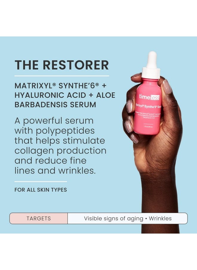 Timeless Skin Care Matrixyl Synthe’6 Serum - Face Serum for Skin Care - Matrixyl Serum with Hyaluronic Acid for Skin Hydration - Personal Care Skin Serum - 1 oz