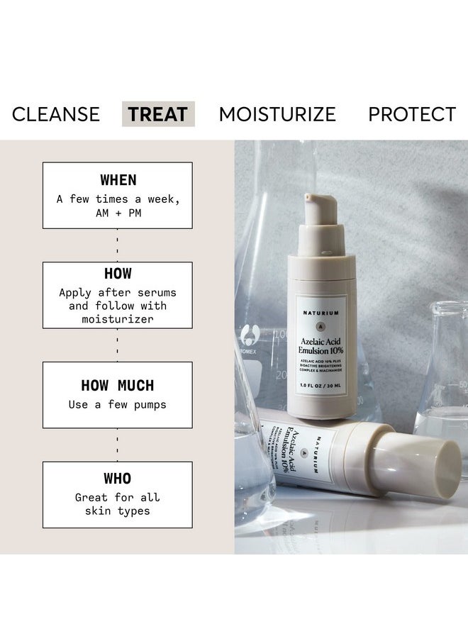Naturium Azelaic Acid Emulsion 10% Plus Bioactive Complex & Niacinamide, Anti-Aging Skin Care, 1 oz