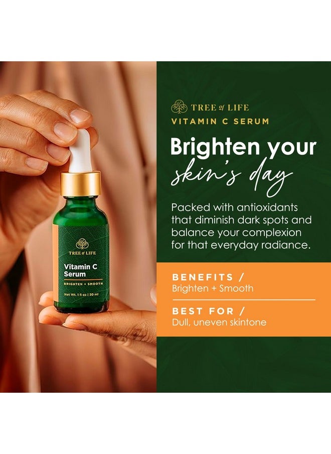 Tree of Life Beauty Vitamin C Skin Care Set, Skin Brightening Face Oil for Dark and Age Spots, Facial Serums for Dry and Sensitive Skin with Hyaluronic Acid & Vitamin E for Soft Smooth Skin, 1 Fl Oz