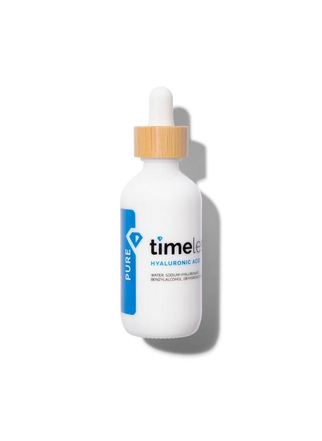 Timeless Skin Care Hyaluronic Acid 100% Pure Serum - Hydrating Face Serum for Personal Care - Fragrance-Free Hyaluronic Acid Serum for Skin Care - 2 oz
