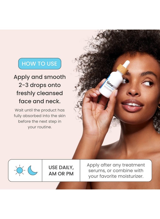 Timeless Skin Care Hyaluronic Acid 100% Pure Serum - Hydrating Face Serum for Personal Care - Fragrance-Free Hyaluronic Acid Serum for Skin Care - 2 oz
