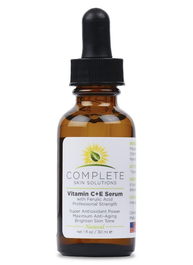 Natural Vitamin C E Serum with Ferulic and Hyaluronic Acid 1 oz