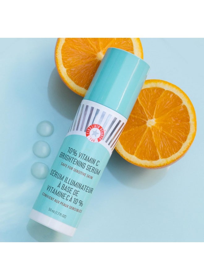 First Aid Beauty - 10% Vitamin C Brightening Serum, Daily Dark Spot Serum with Squalane & Vitamin E, Helps Brighten Without Irritation or Clogged Pores, Safe for Sensitive Skin, 1.7 oz