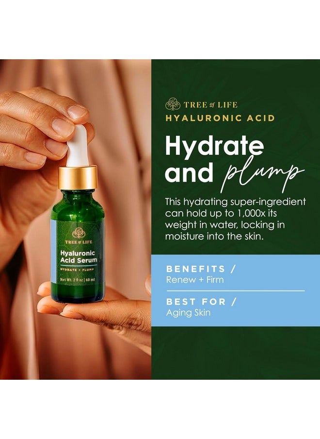 Tree of Life Beauty Hyaluronic Acid Serum, Skin Brightening Face Oil for Dark and Age Spots, Facial Serums for Dry and Sensitive Skin Care with Vitamin E for Soft Smooth Skin, 2 Fl Oz