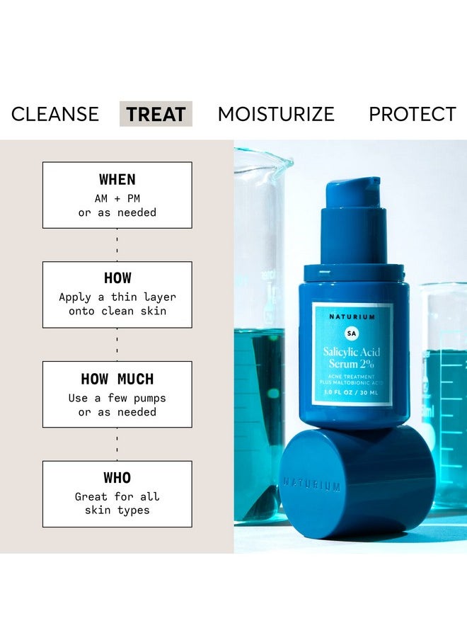 Naturium Salicylic Acid Serum 2%, Plus Maltobionic Acid, Blemish Treatment, 1.0 oz