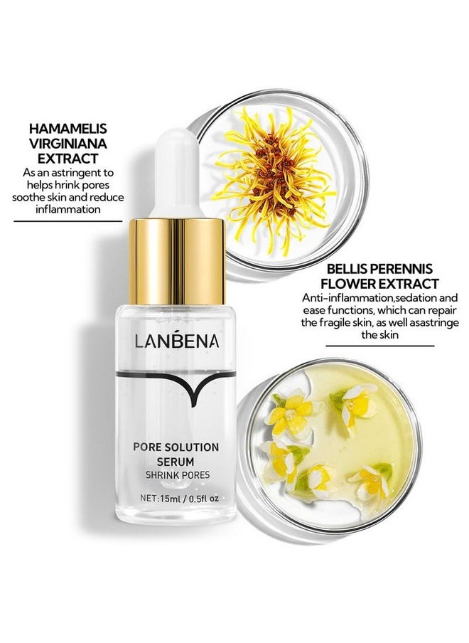 LANBENA Pore Minimizer Serum, Pore Minimizer & Reducer for Face, Minimizing, Shrinking, Oil Control Firming, Tightening Pores, 100% Vegan Pore Moisture after Blackhead Remover, 0.5 fl.oz