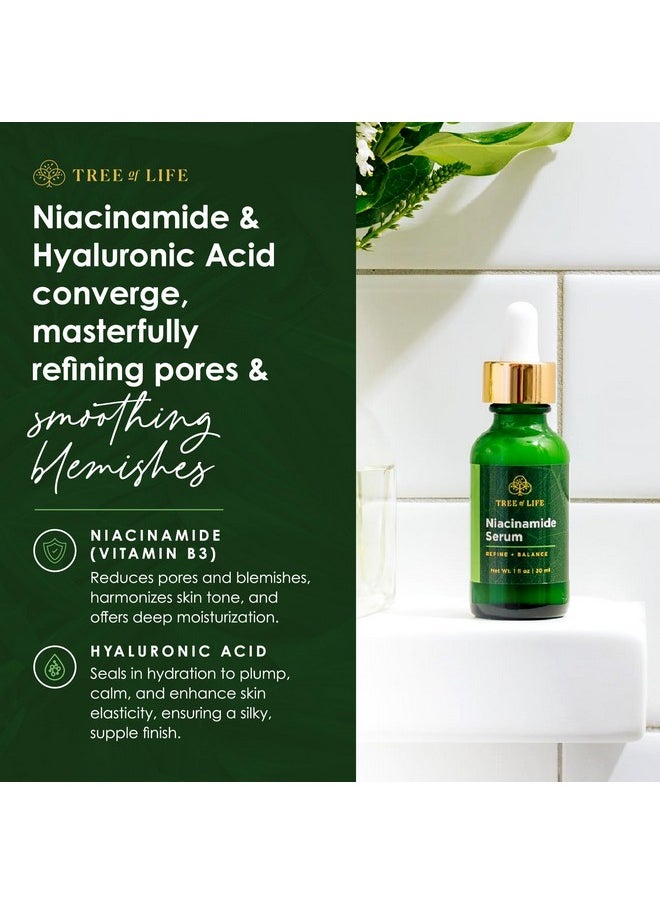 Tree of Life Beauty Niacinamide Vitamin B3 Serum, Hydrating Face Oil for Dark and Age Spots, Tightens Pores, Facial Serums for Sensitive Skin Care with Hyaluronic Acid and Vitamin E, 2 Fl Oz
