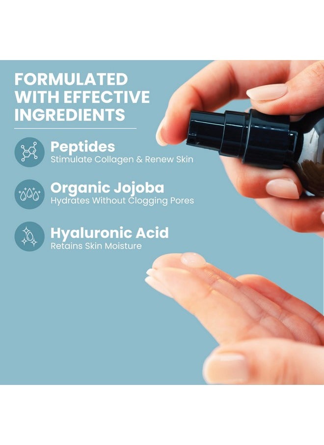 Collagen Peptide Serum - Anti Aging Collagen Serum for Face, Skin Brightening, Reduces Fine Lines & Wrinkles, Heals and Repairs Skin, Microneedling Serum with Hyaluronic Acid (2 oz)