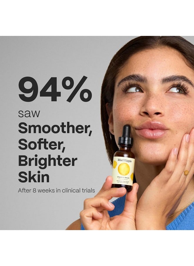 Mad Hippie Vitamin C Serum + Pillow Pack - Brightening Serum with Hyaluronic Acid, Ferulic Acid, Vitamin E
