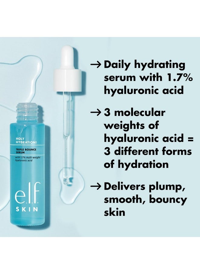 e.l.f. SKIN Holy Hydration! Triple Bounce Serum, 1.7% Hyaluronic Acid Serum For Plump, Bouncy Skin, Great For Hydrating Dry Skin