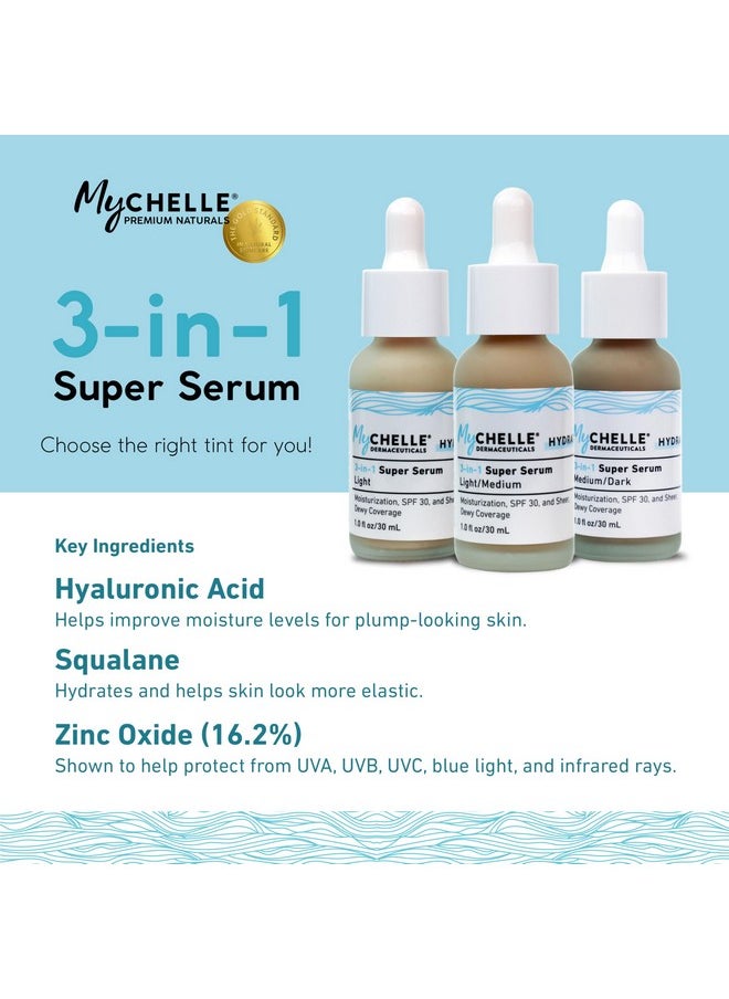 MyCHELLE Light/Medium 3-in-1 Super Serum, 1 oz