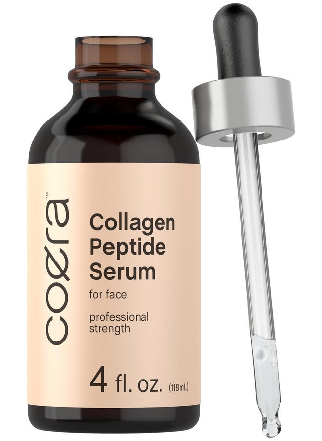 Coera Collagen Peptide Serum for Face | 4 fl oz | with Verisol | Professional Strength Formula for Women | Free of Parabens, SLS, & Fragrances | Packaging May Vary