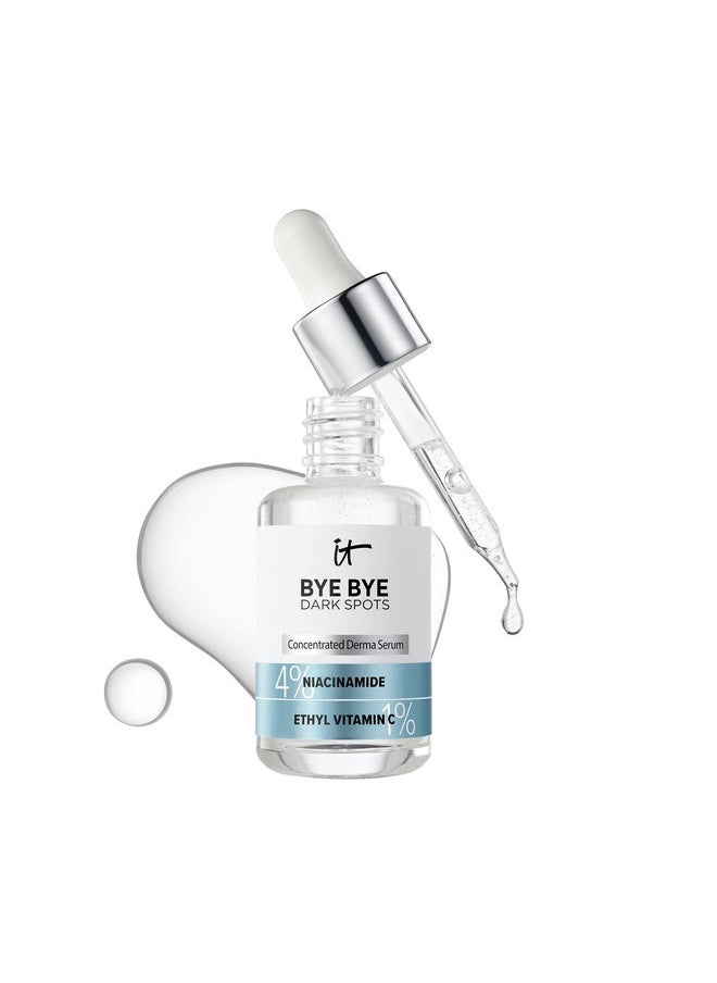 IT Cosmetics Bye Bye Dark Spots 4% Niacinamide Serum - Visibly Reduces Dark Spots & Improves Skin Clarity In 8 Weeks - Facial Serum with 1% Ethyl Vitamin C - For All Skin Types - 1 Fl. Oz
