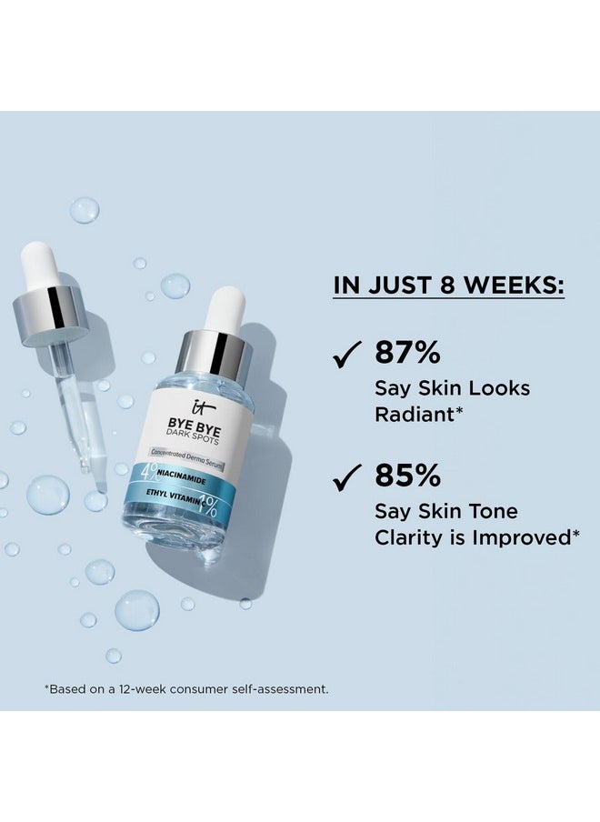 IT Cosmetics Bye Bye Dark Spots 4% Niacinamide Serum - Visibly Reduces Dark Spots & Improves Skin Clarity In 8 Weeks - Facial Serum with 1% Ethyl Vitamin C - For All Skin Types - 1 Fl. Oz