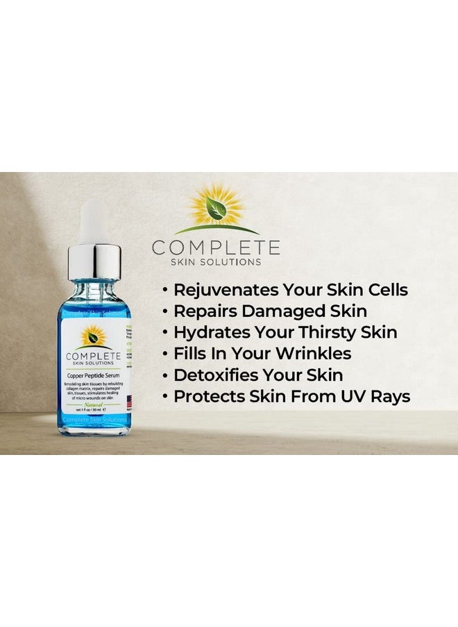 Copper Peptide Face Serum Collagen - With Anti Aging Skin Solutions Properties:1oz/30ml Anti-Wrinkle Formula For Youthful Skin