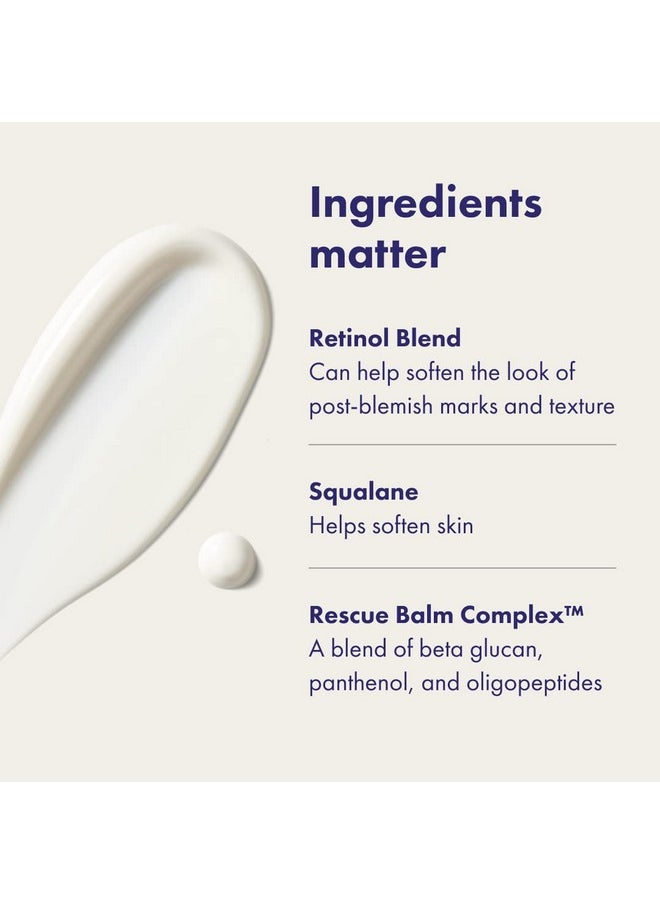 Hero Cosmetics Rescue Retinol Nighttime Renewing Cream - Helps With the Look of Uneven Texture and Post-Blemish Marks - Gentle, Non-Drying Formula, Introduction Retinol - Safe for Sensitive Skin (30 ml)