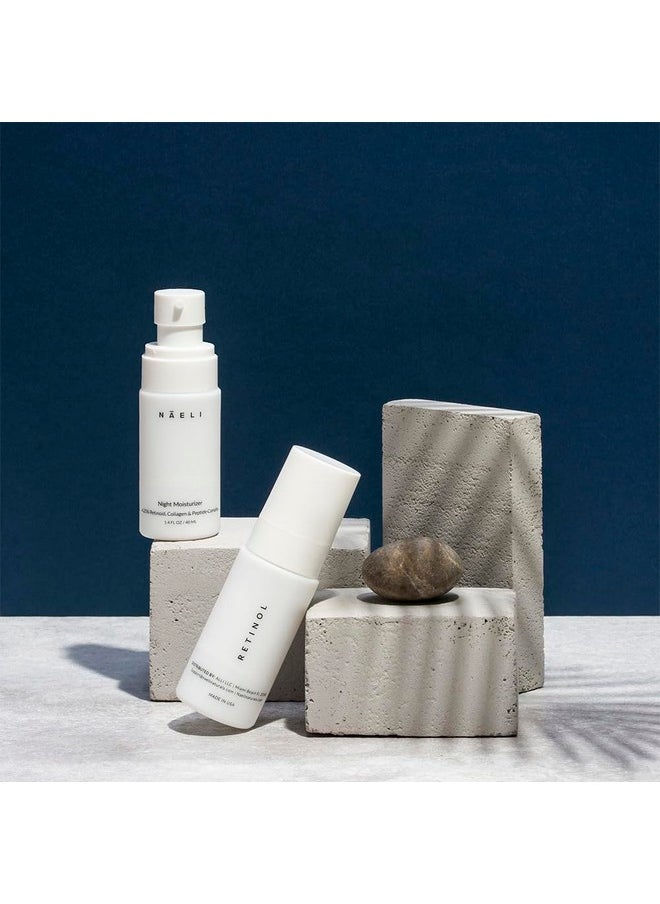 Retinoid Cream - 4.25% Retinol Night Moisturizer for Face & Neck with Collagen, Peptides & Hyaluronic Acid - Anti Aging Wrinkle Cream, Improves Skin Tone & Texture, 1.4 oz