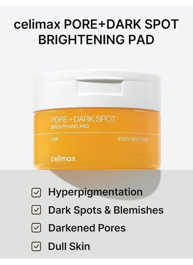 Pore+Dark Spot Brightening Pad (40 Pads) 100ml, Exfoliating Peeling Pads for Enlarged Pores