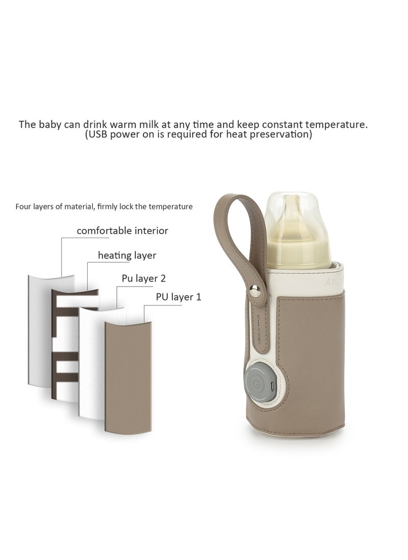 1 Pcs Portable Bottle Warmer with 2A USB Wall Charger 3 Temperature Control Baby for Breastmilk Or Formula Travel and Other Outdoor Activities