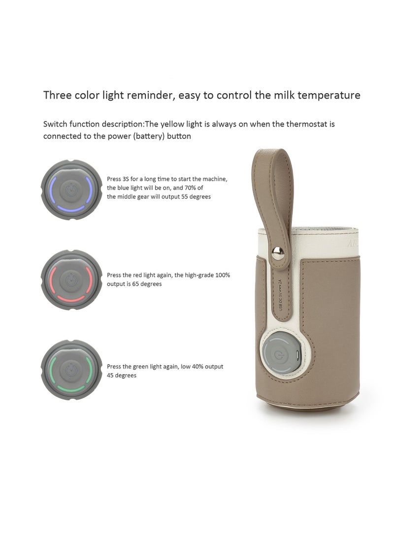 1 Pcs Portable Bottle Warmer with 2A USB Wall Charger 3 Temperature Control Baby for Breastmilk Or Formula Travel and Other Outdoor Activities