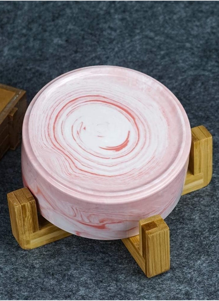 Pink Marble Ceramic Pet Bowl