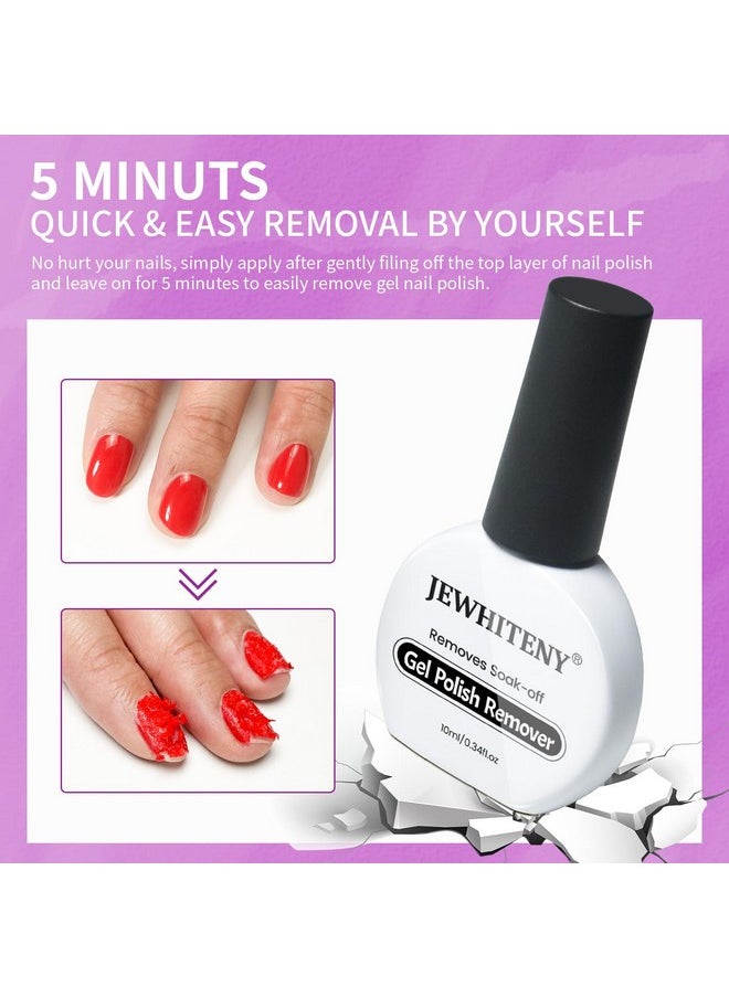 JEWHITENY 10ML Gel Nail Polish Remover 2pcs Professional Gel Remover for Nails 3-5 Minutes Gel Nail Remover Easy And Quick Remove No Need Soaking or Wrapping Gel Remover