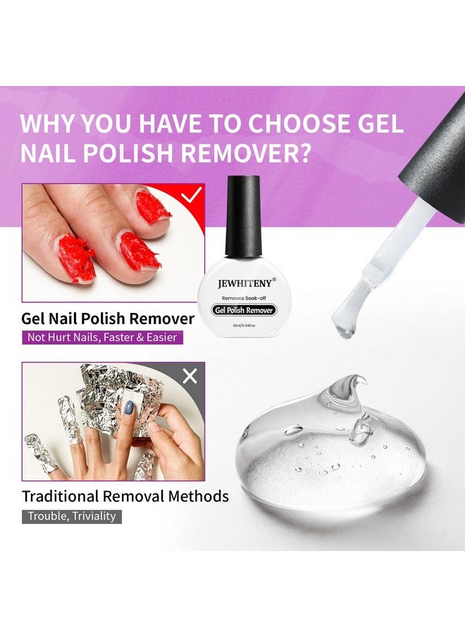 JEWHITENY 10ML Gel Nail Polish Remover 2pcs Professional Gel Remover for Nails 3-5 Minutes Gel Nail Remover Easy And Quick Remove No Need Soaking or Wrapping Gel Remover