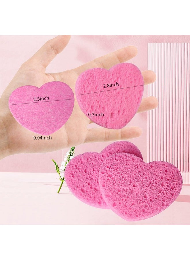 50-Count Facial Sponges Compressed, 100% Natural Cellulose Face Sponge Professional Cosmetic Spa Sponges for Face Cleansing, Exfoliating Mask, Makeup Removal for Travel and Home, Pink