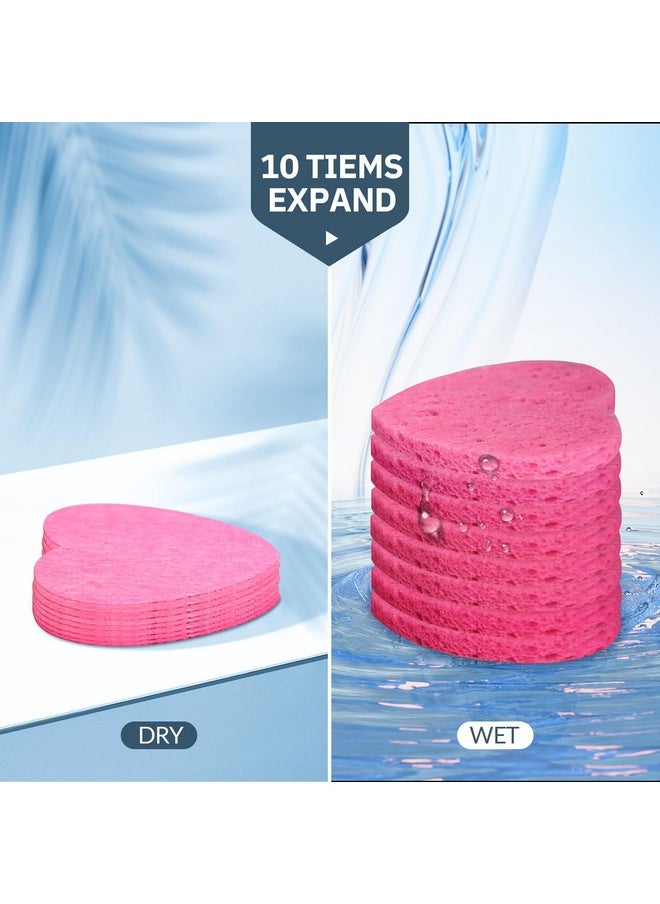 50-Count Facial Sponges Compressed, 100% Natural Cellulose Face Sponge Professional Cosmetic Spa Sponges for Face Cleansing, Exfoliating Mask, Makeup Removal for Travel and Home, Pink