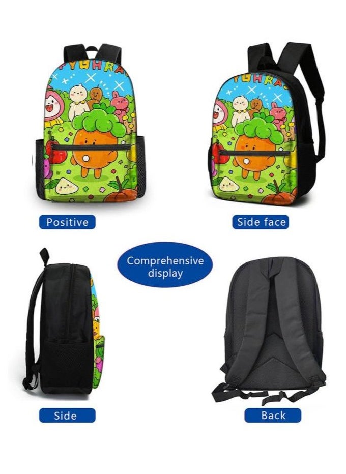 Cartoon three-piece schoolbag with zipper - 338