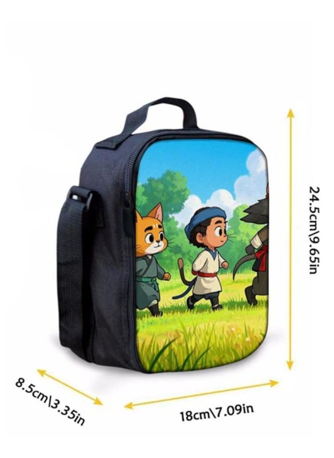Cartoon three-piece schoolbag with front pocket - 698