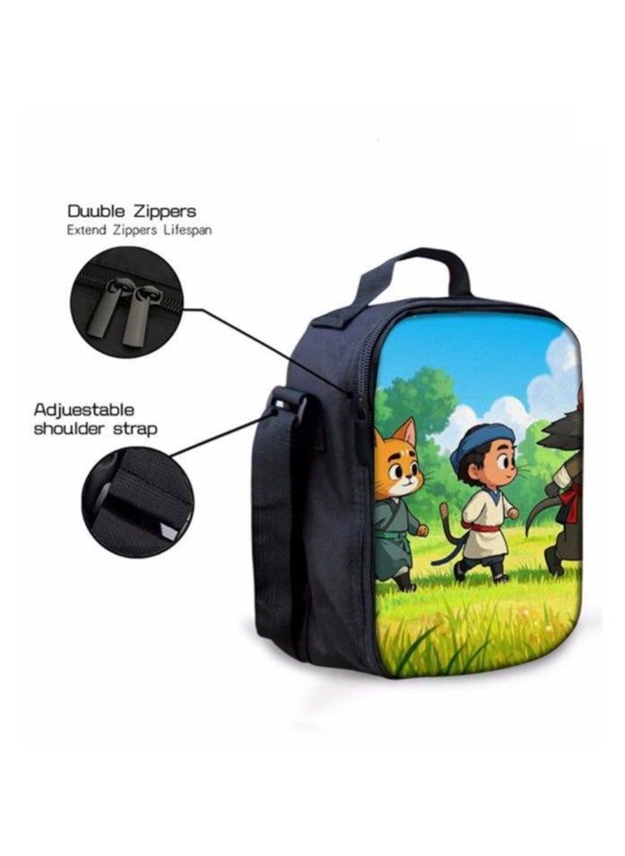 Cartoon three-piece schoolbag with front pocket - 698