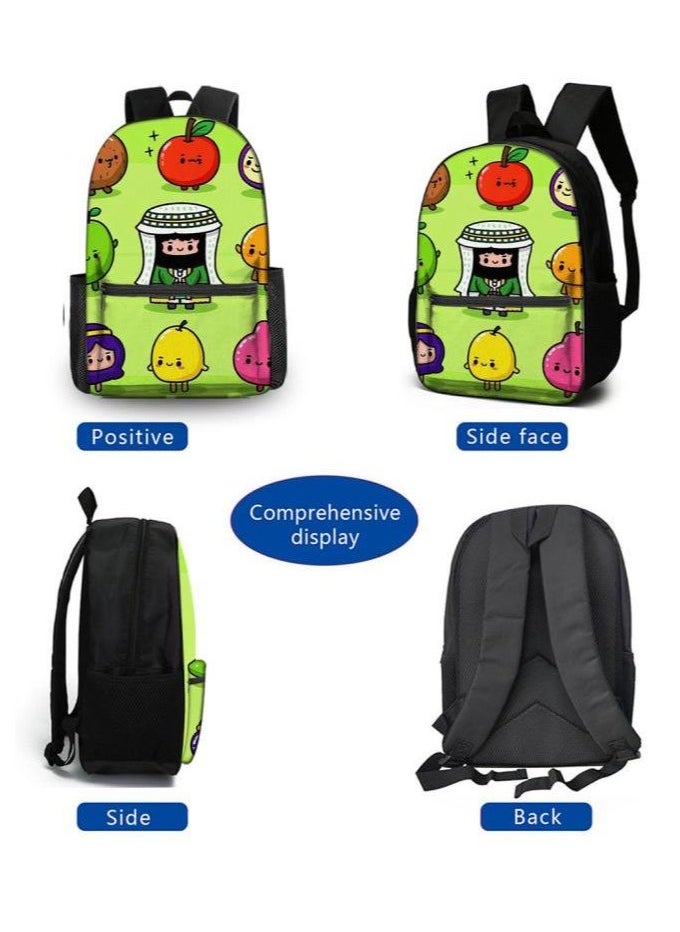 Cartoon three-piece schoolbag with zipper - 329