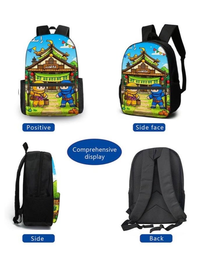 Cartoon three-piece schoolbag with zipper - 333