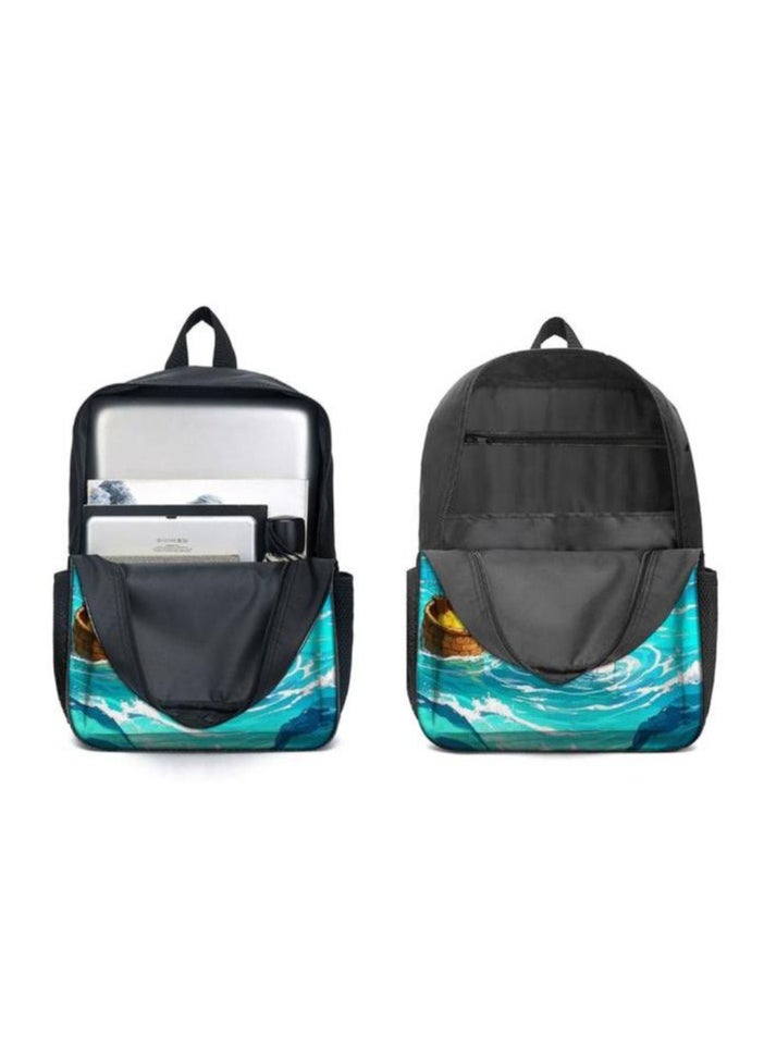 Cartoon three-piece schoolbag with zipper - 1108