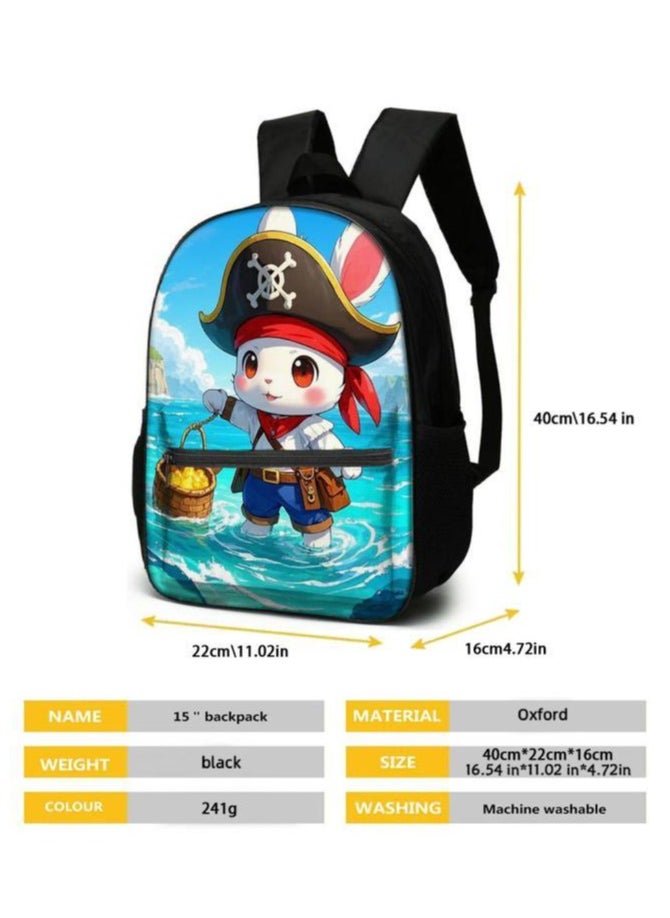 Cartoon three-piece schoolbag with zipper - 1108